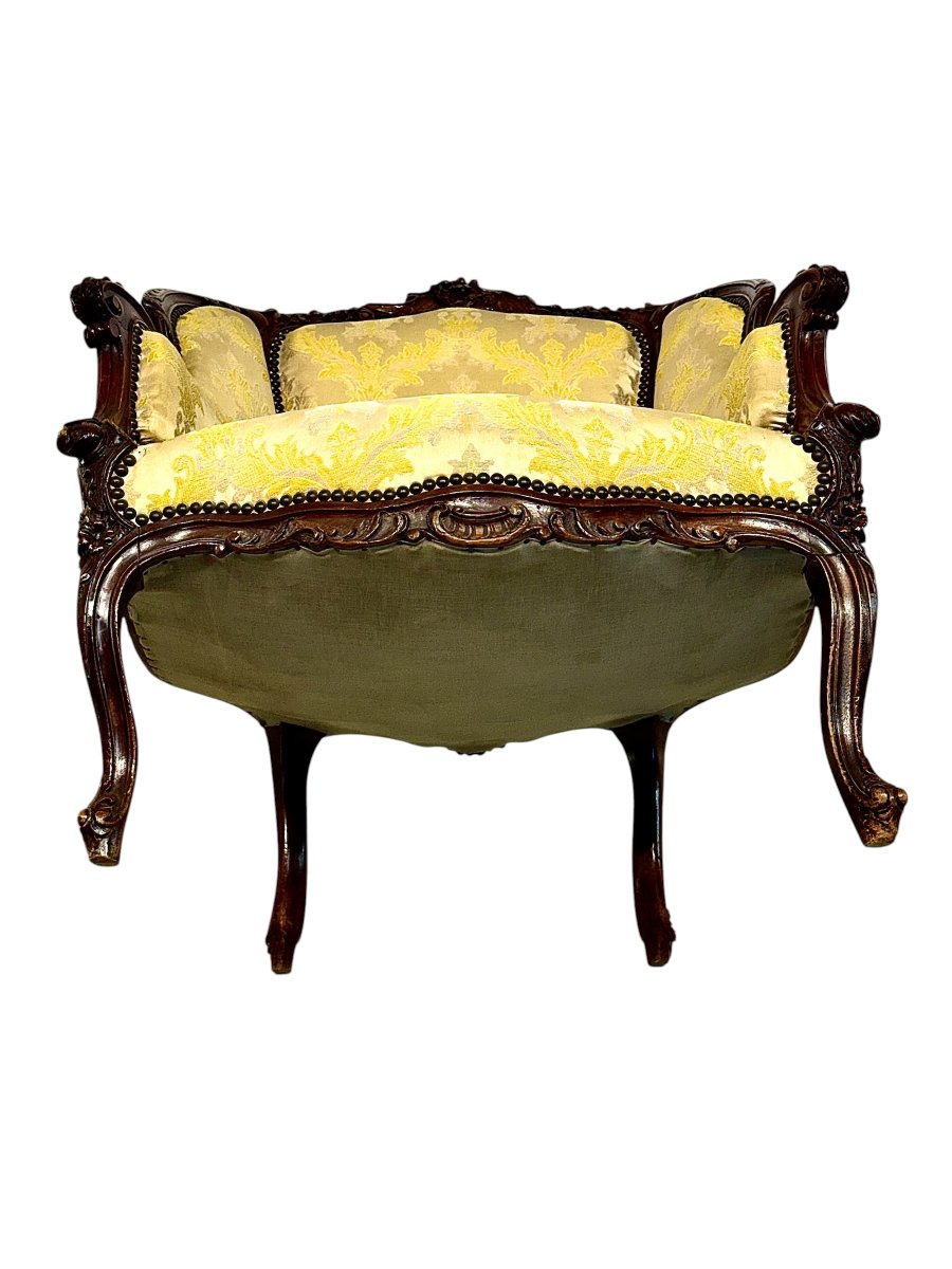 Louis XV Style Carved Walnut Bergère Armchair, France 19th Century-photo-6