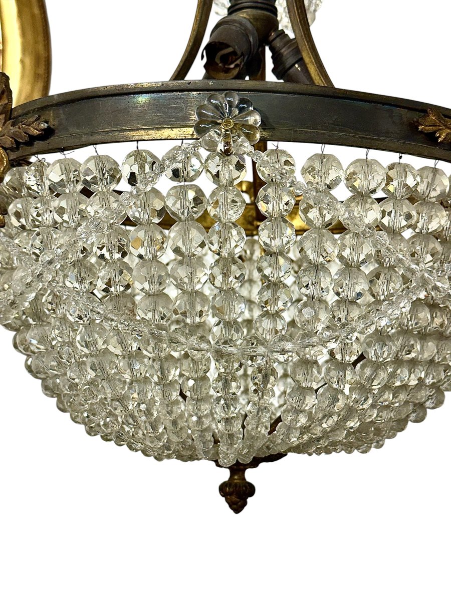 French Louis XVI Style Gilt Bronze And Cut Glass Chandelier, Circa 1900-photo-4