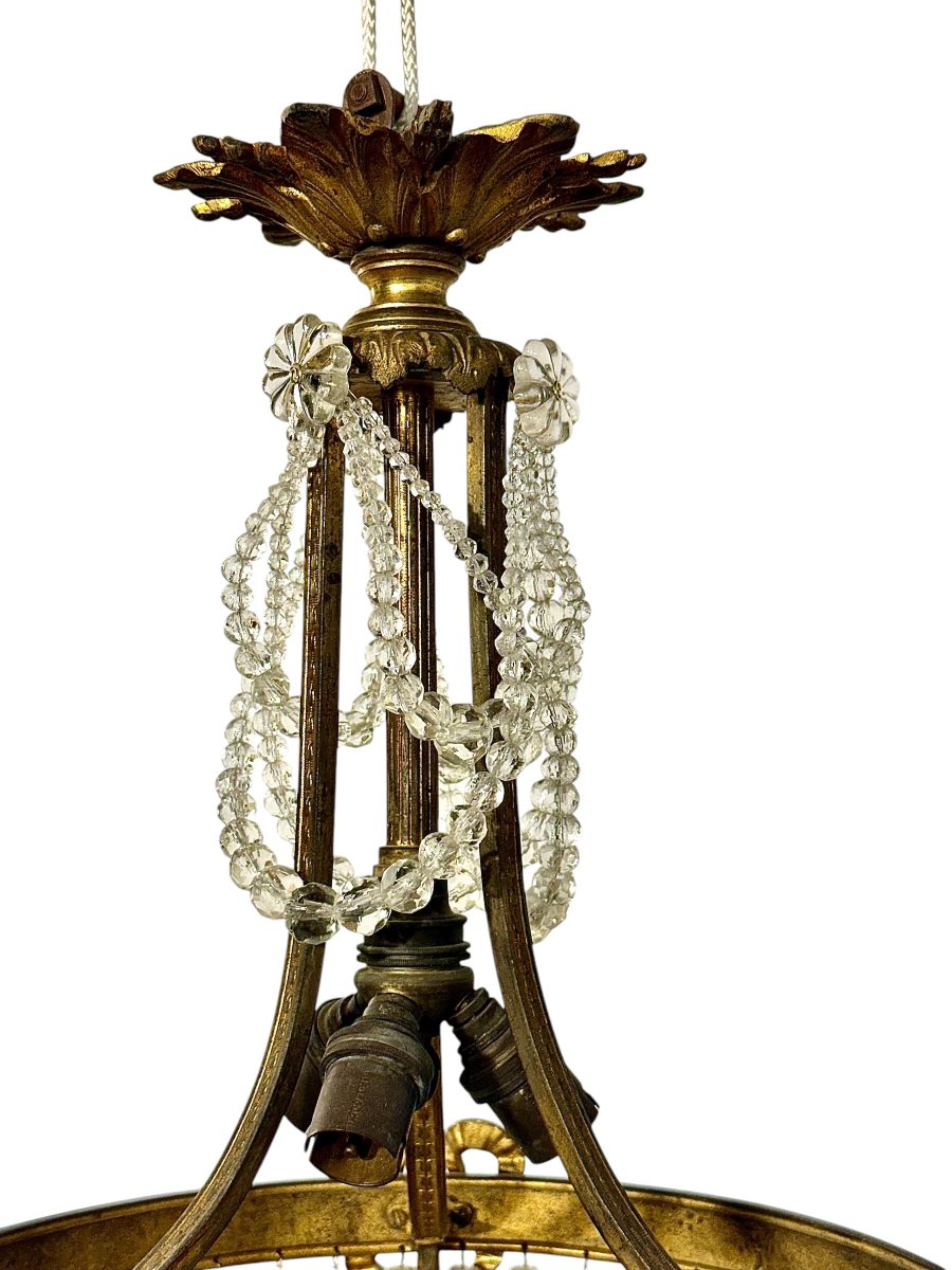 French Louis XVI Style Gilt Bronze And Cut Glass Chandelier, Circa 1900-photo-3