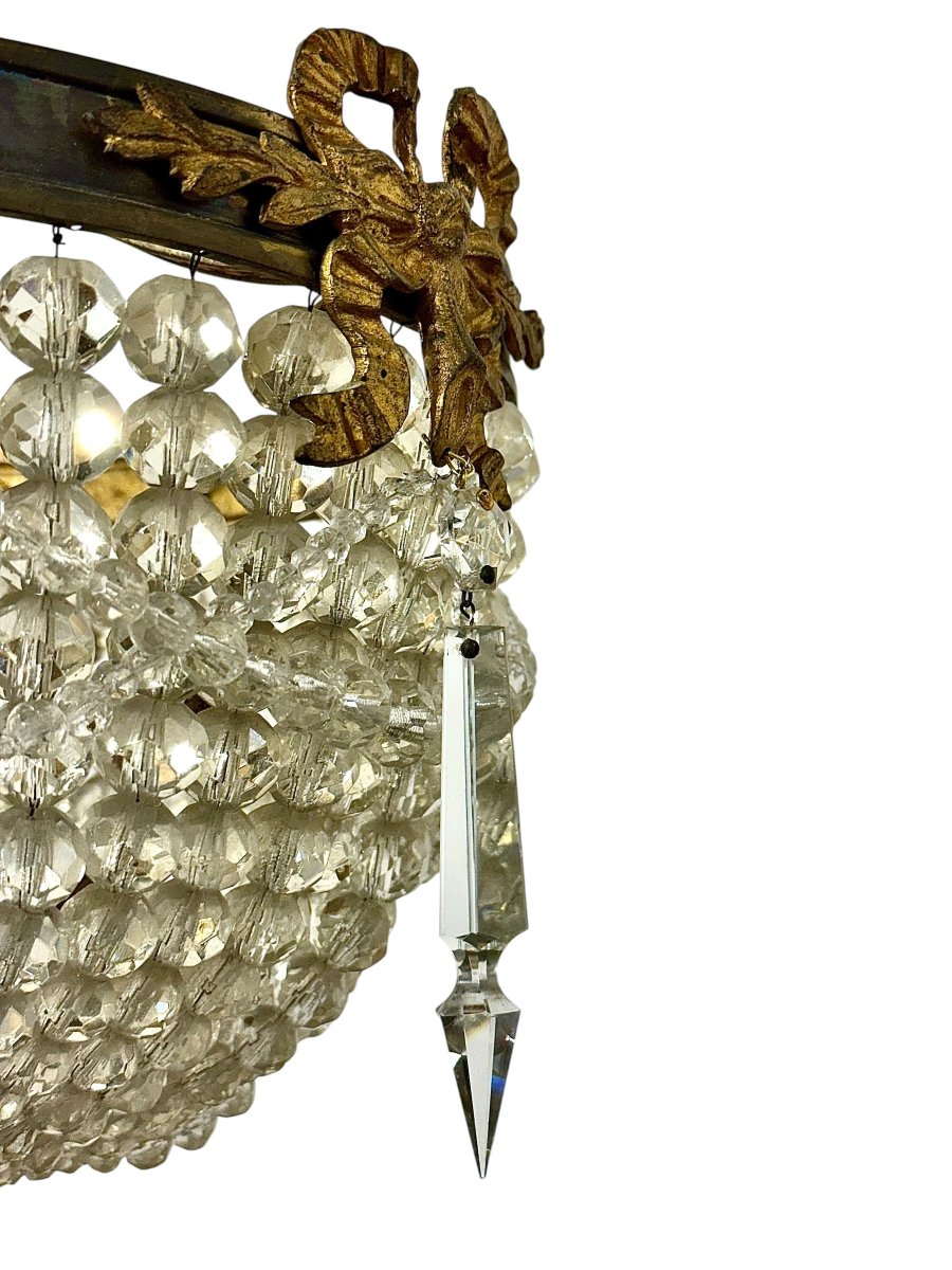 French Louis XVI Style Gilt Bronze And Cut Glass Chandelier, Circa 1900-photo-4