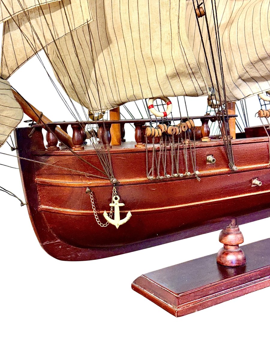 Grande maquette de barque à cinq mâts du XXe siècle, style « France II »-photo-4
