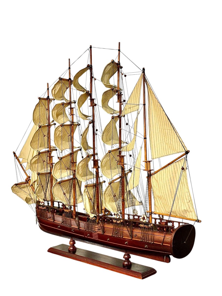 Grande maquette de barque à cinq mâts du XXe siècle, style « France II »-photo-1