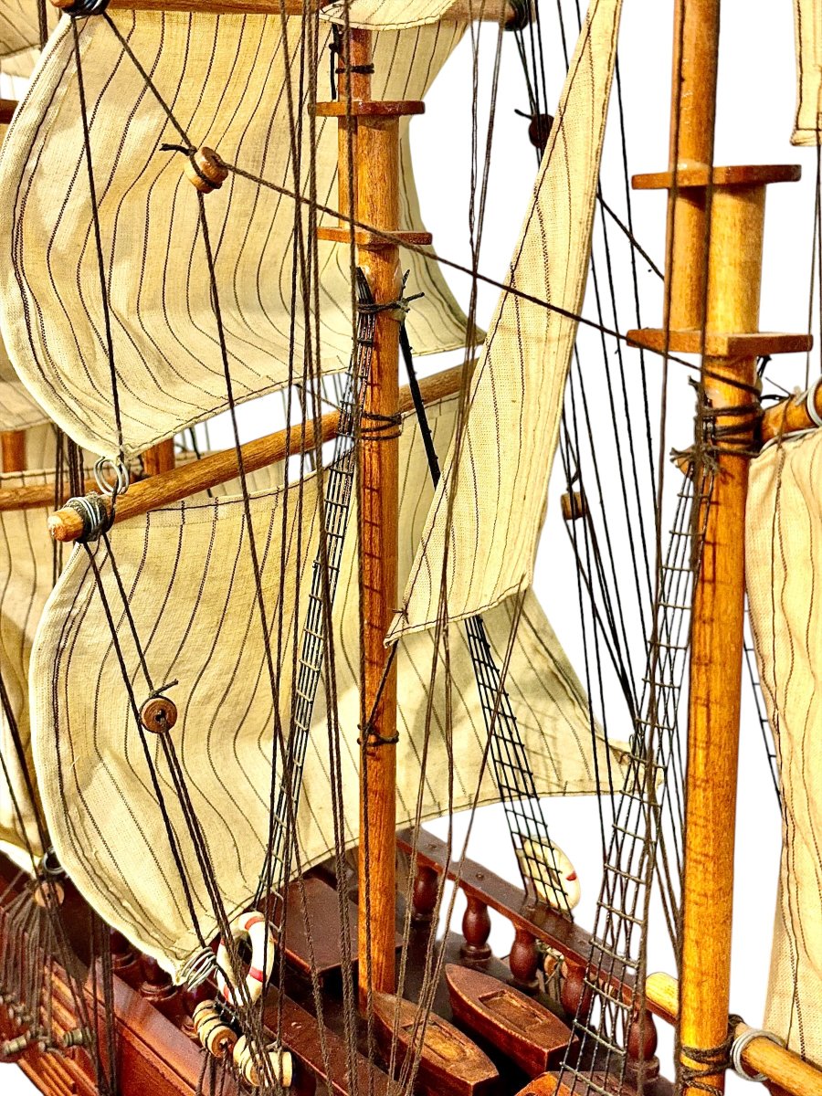 Grande maquette de barque à cinq mâts du XXe siècle, style « France II »-photo-4