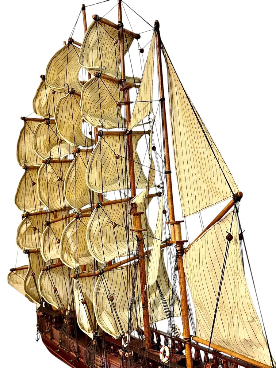 Grande maquette de barque à cinq mâts du XXe siècle, style « France II »-photo-5
