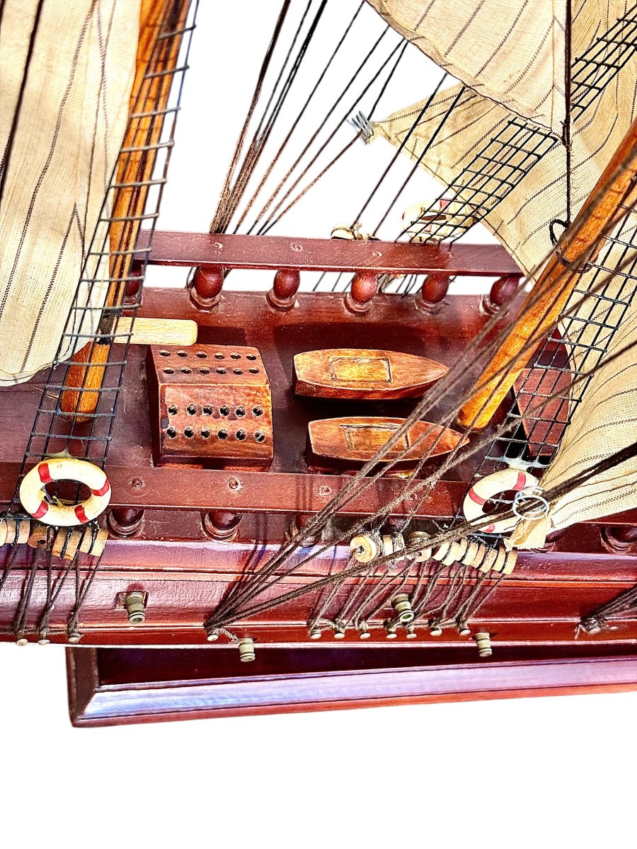 Grande maquette de barque à cinq mâts du XXe siècle, style « France II »-photo-7