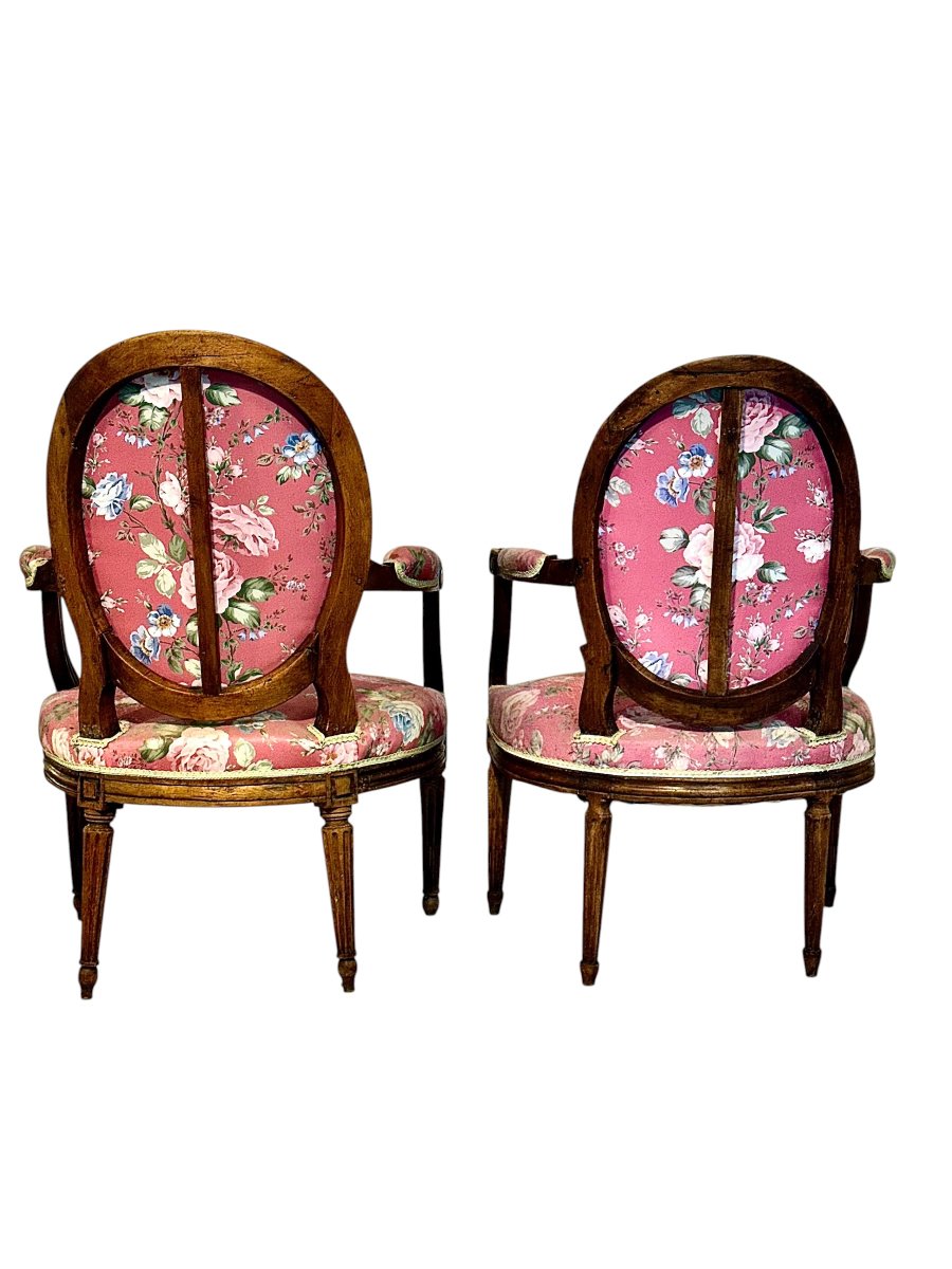 Paire de fauteuils d'époque Louis XVI en hêtre, France, vers 1775-photo-4