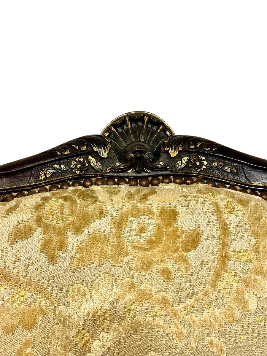 Paire de chaises sculptés et dorés d'époque Napoléon III-photo-2