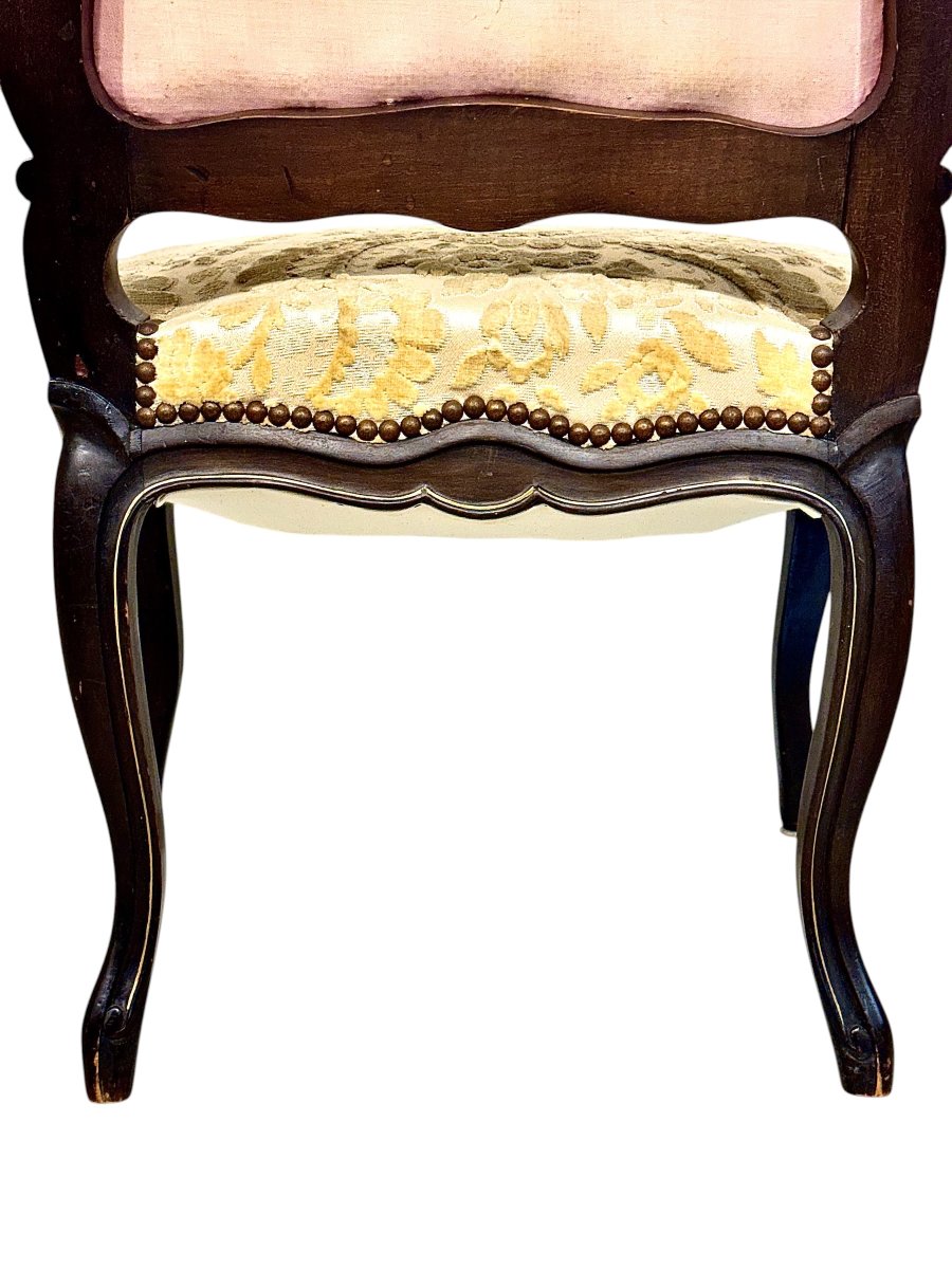 Paire de chaises sculptés et dorés d'époque Napoléon III-photo-5
