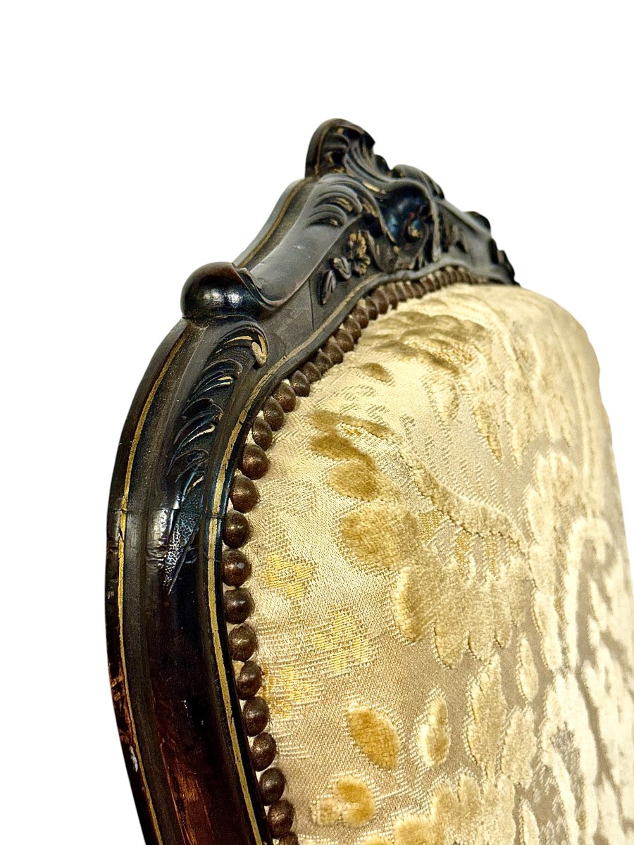 Paire de chaises sculptés et dorés d'époque Napoléon III-photo-6