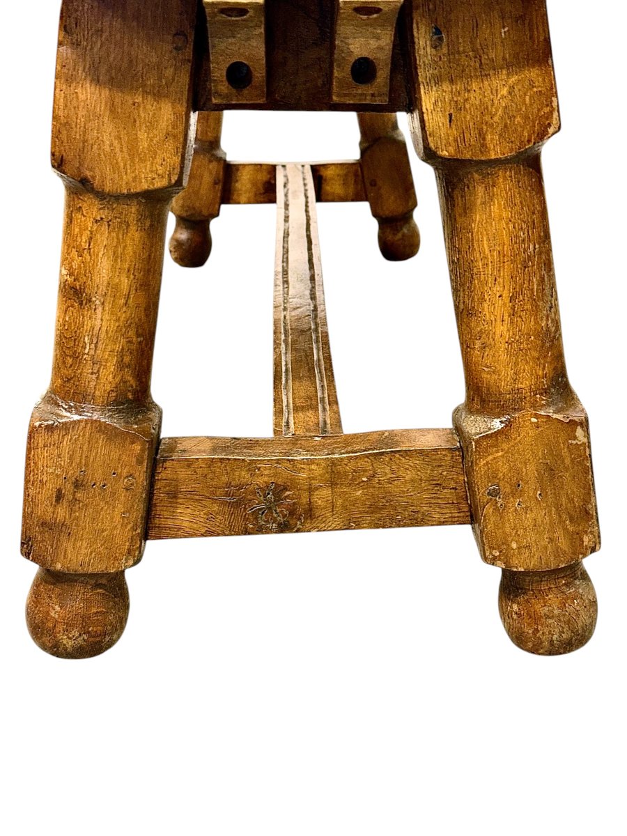 Banc du XIXe siècle en noyer à lattes incurvées, France vers 1880-photo-3