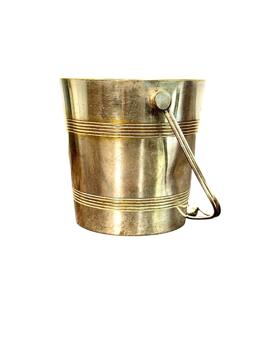 Art Deco Silver-plated Ice Bucket By Angelini Paris, France Circa 1930-photo-2