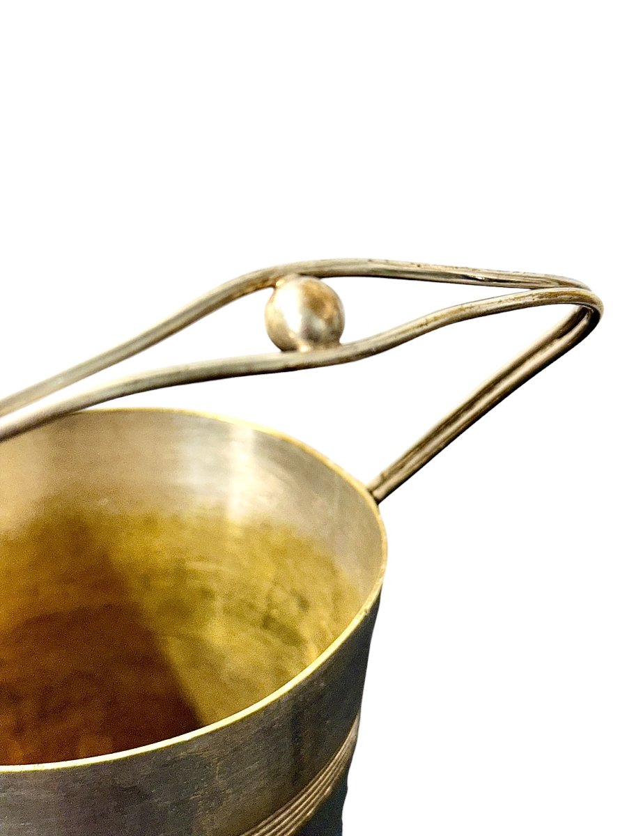 Art Deco Silver-plated Ice Bucket By Angelini Paris, France Circa 1930-photo-3