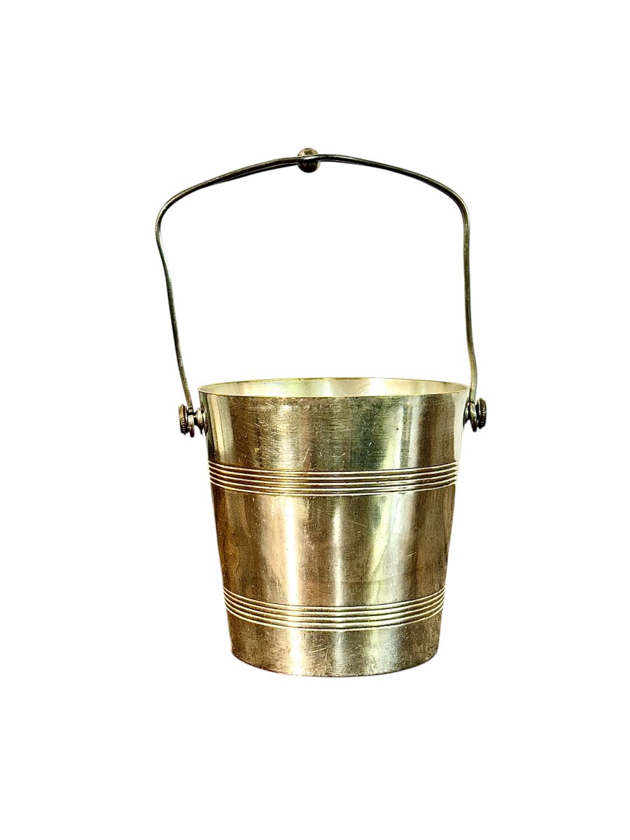 Art Deco Silver-plated Ice Bucket By Angelini Paris, France Circa 1930-photo-1