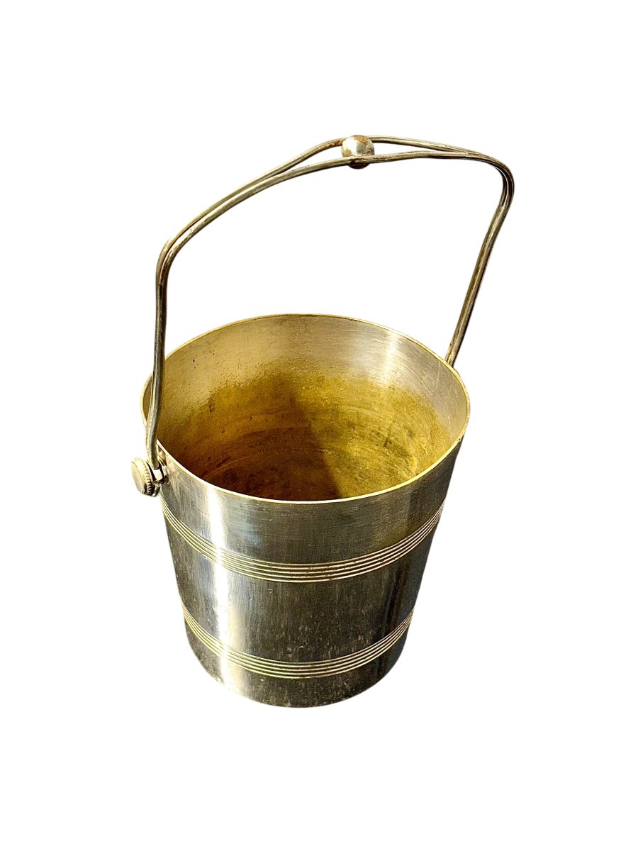 Art Deco Silver-plated Ice Bucket By Angelini Paris, France Circa 1930-photo-2