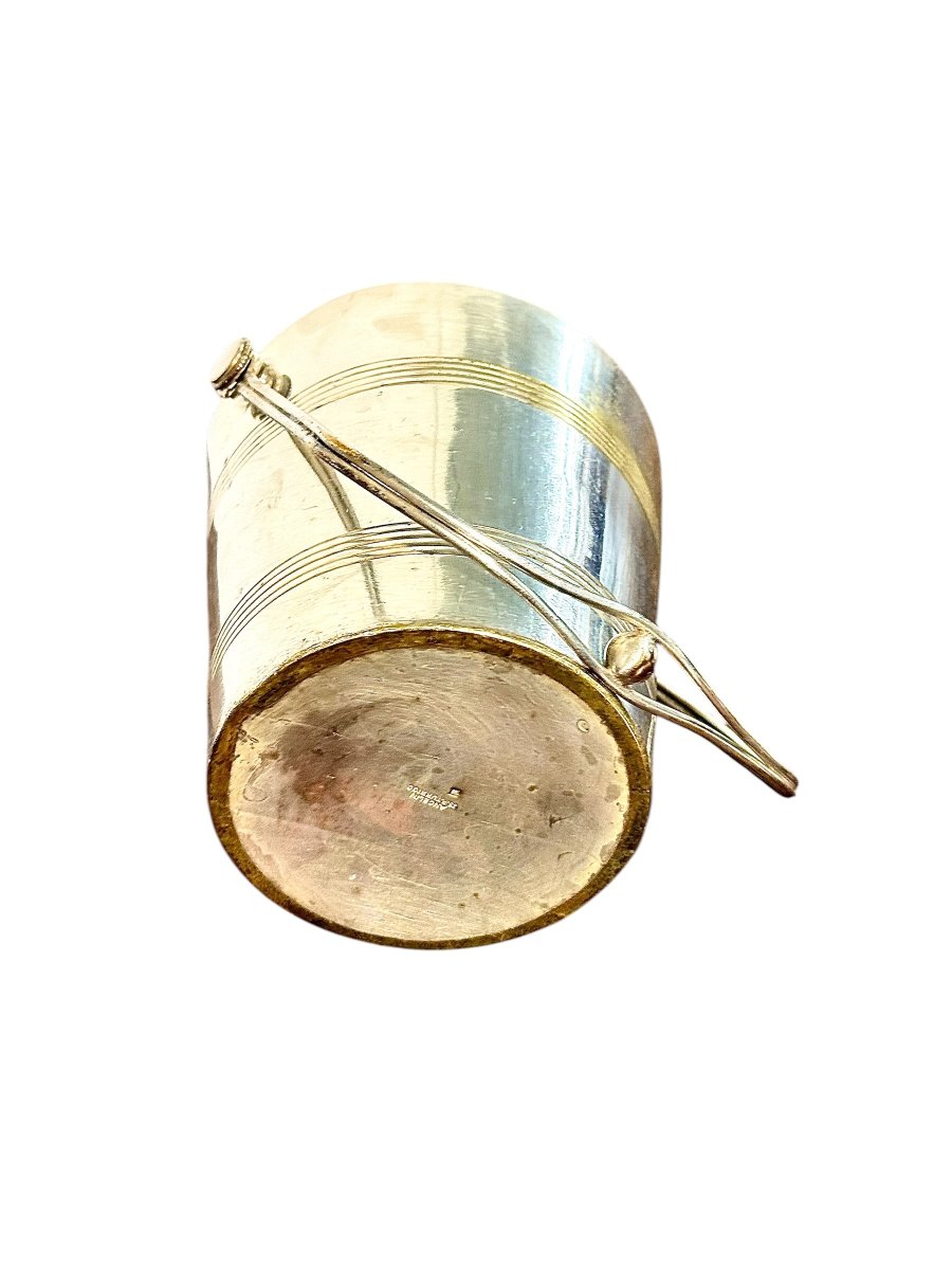 Art Deco Silver-plated Ice Bucket By Angelini Paris, France Circa 1930-photo-3