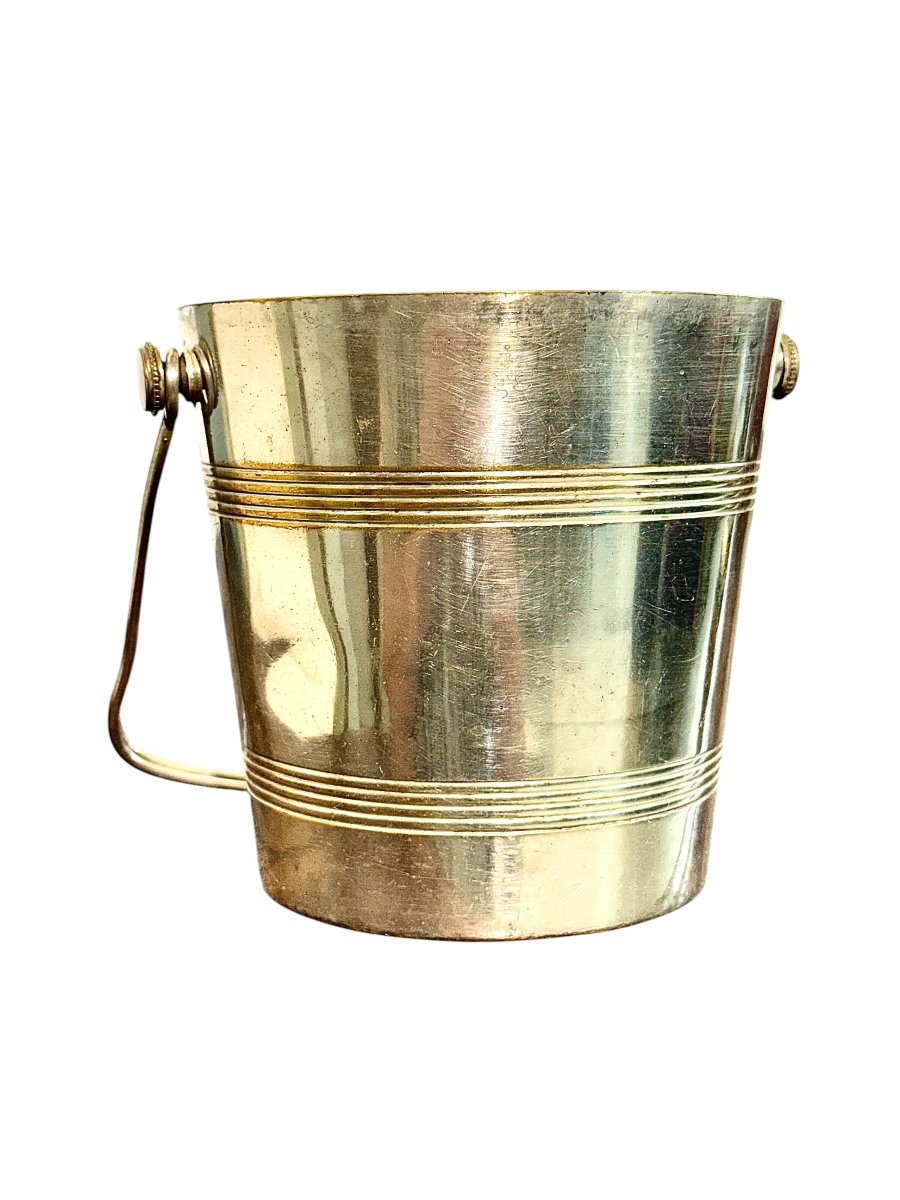 Art Deco Silver-plated Ice Bucket By Angelini Paris, France Circa 1930-photo-7