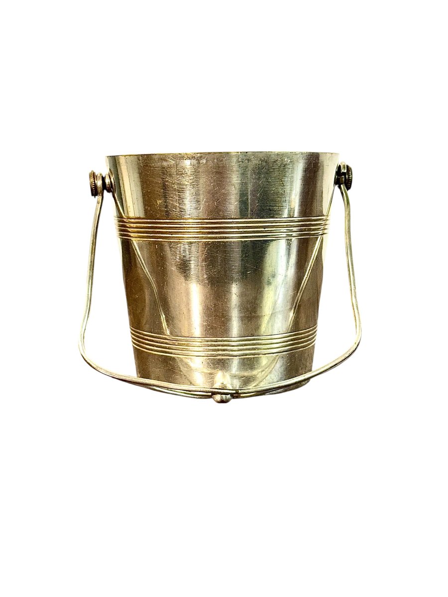 Art Deco Silver-plated Ice Bucket By Angelini Paris, France Circa 1930