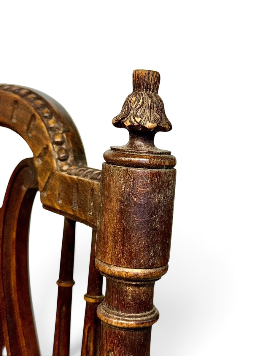 Fauteuil Français d'Époque Napoléon III (XIXe siècle) à Dossier Lyre-photo-2