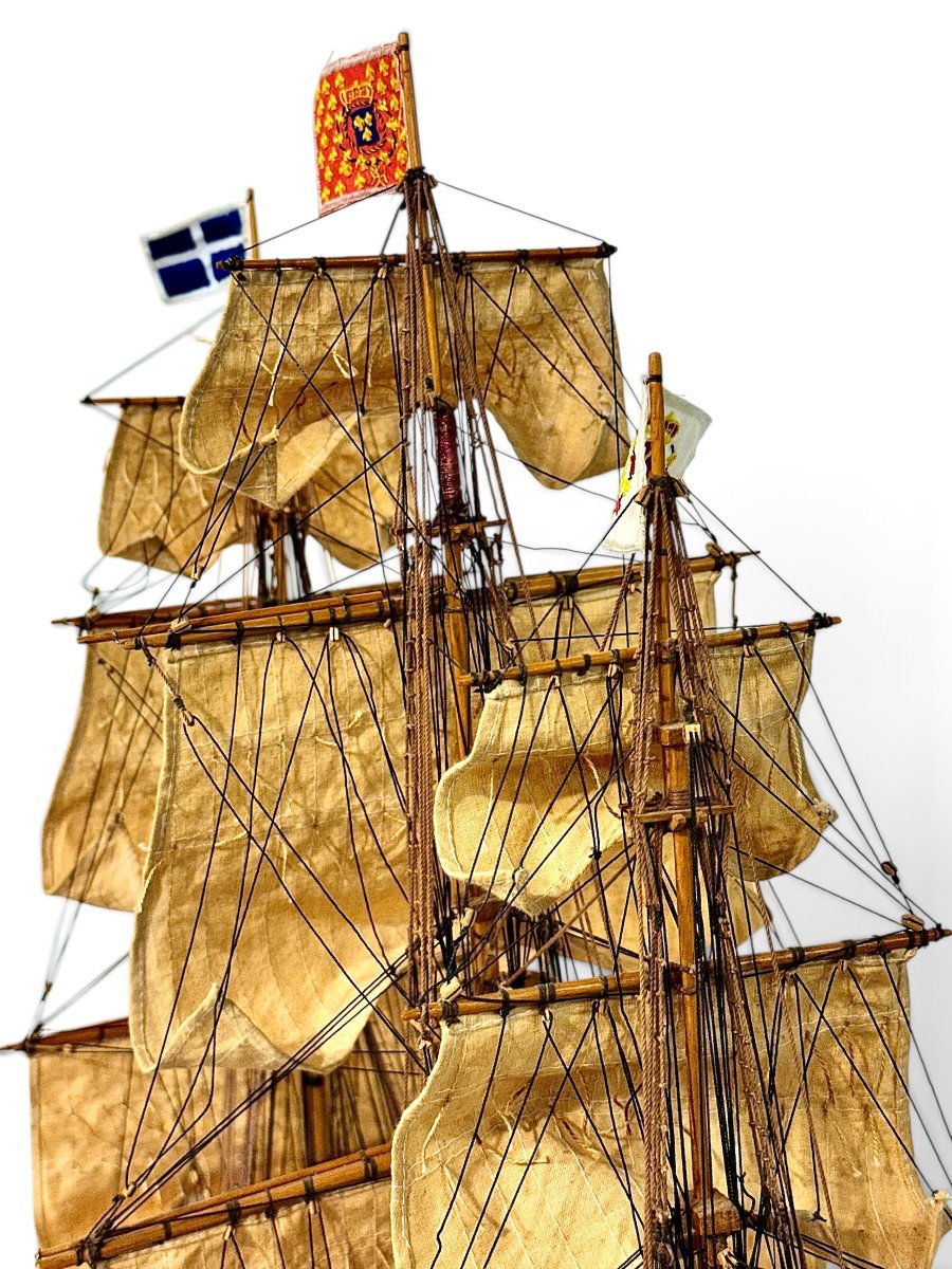 Large French Naval Warship Model “la Gloire 1778”, 20th Century-photo-2