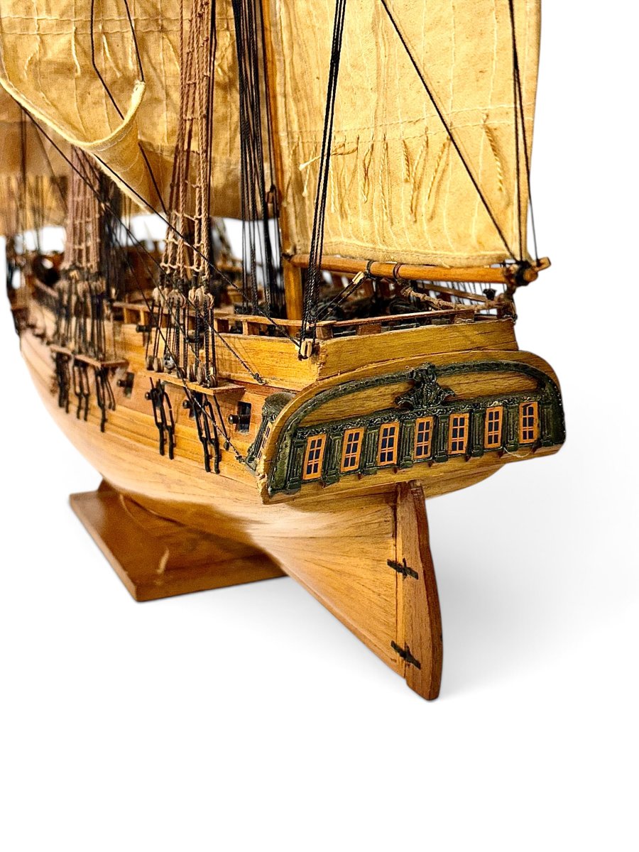 Large French Naval Warship Model “la Gloire 1778”, 20th Century-photo-2
