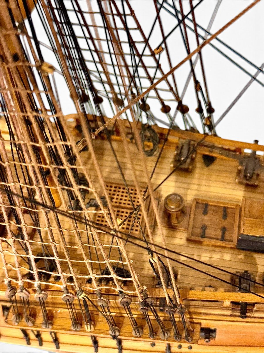 Large French Naval Warship Model “la Gloire 1778”, 20th Century-photo-3