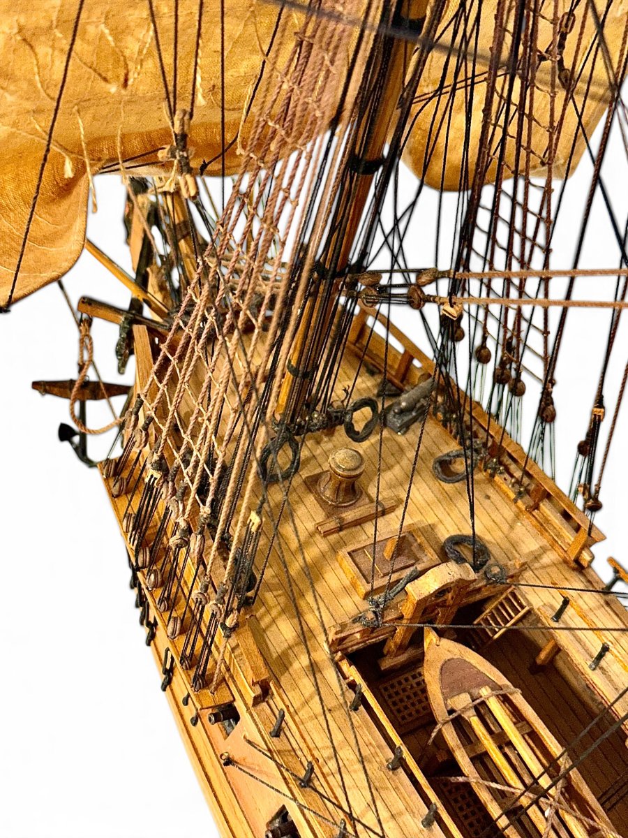 Large French Naval Warship Model “la Gloire 1778”, 20th Century-photo-7