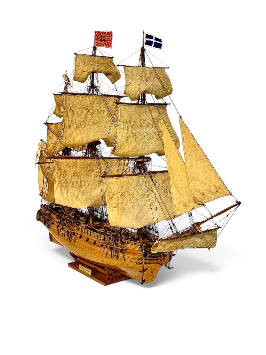Large French Naval Warship Model “la Gloire 1778”, 20th Century