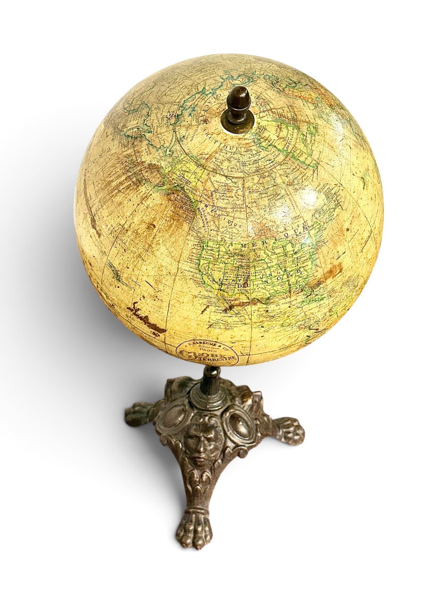 Globe Terrestre Français du XIXe siècle par J. Lebègue & Cie, Paris-photo-2