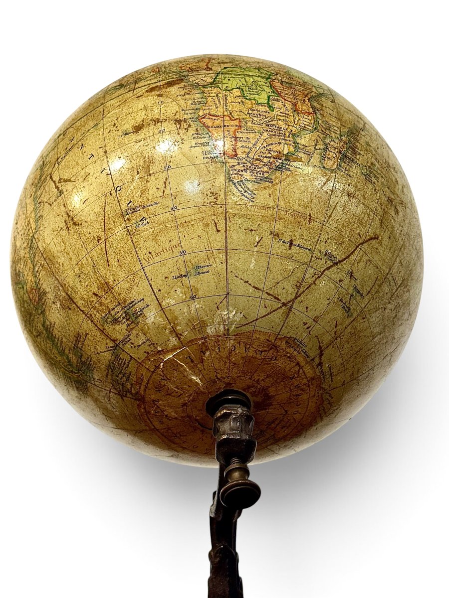Globe Terrestre Français du XIXe siècle par J. Lebègue & Cie, Paris-photo-5