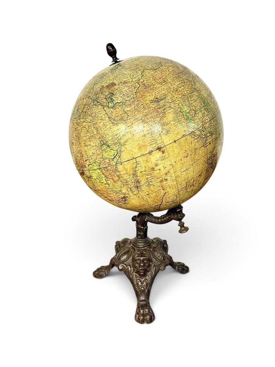 Globe Terrestre Français du XIXe siècle par J. Lebègue & Cie, Paris-photo-6