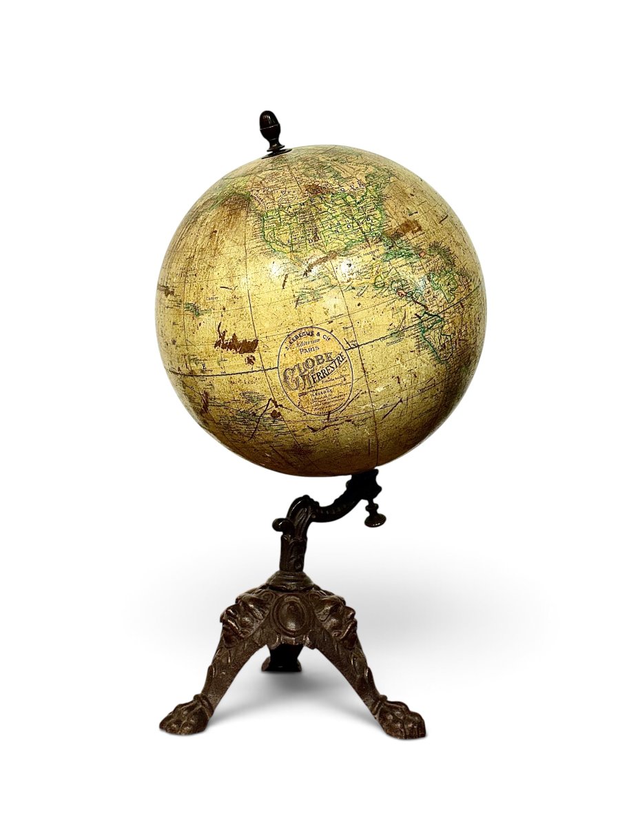 Globe Terrestre Français du XIXe siècle par J. Lebègue & Cie, Paris