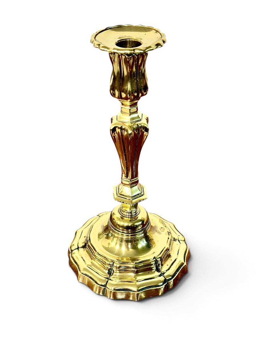 Paire de bougeoirs français du XIXe siècle en bronze doré de style Louis XV-photo-4
