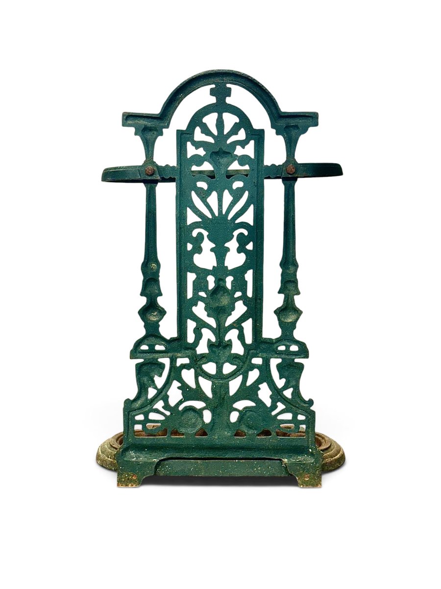 Victorian British Cast-iron Umbrella Stand With Tray, Circa 1880-photo-1