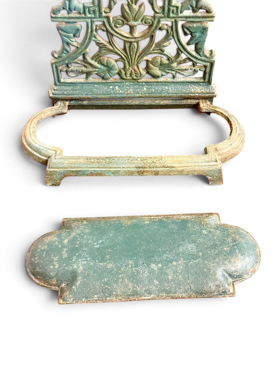 Victorian British Cast-iron Umbrella Stand With Tray, Circa 1880-photo-4