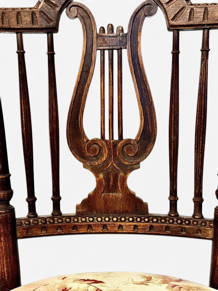 Pair Of French Napoleon III Lyre Back Chairs, Circa 1880-photo-1