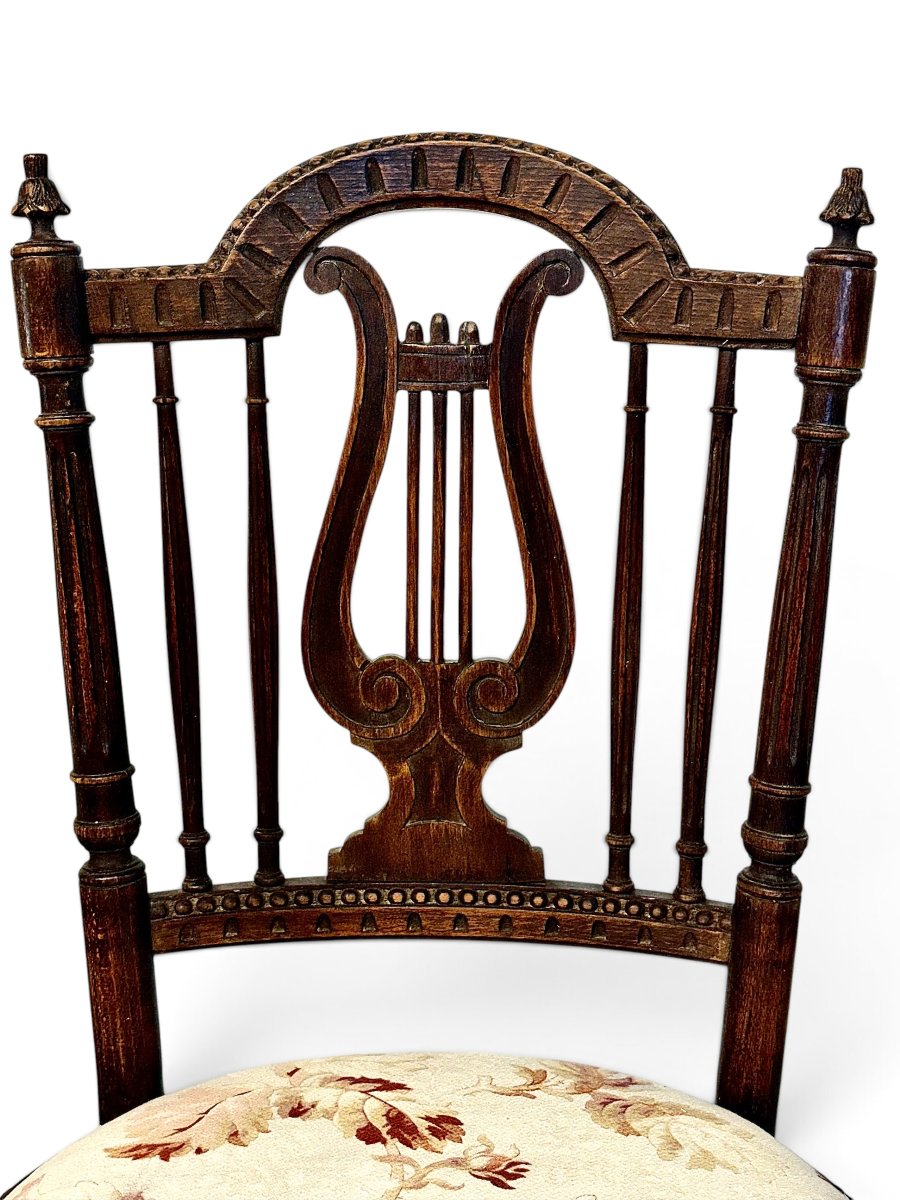 Pair Of French Napoleon III Lyre Back Chairs, Circa 1880-photo-3