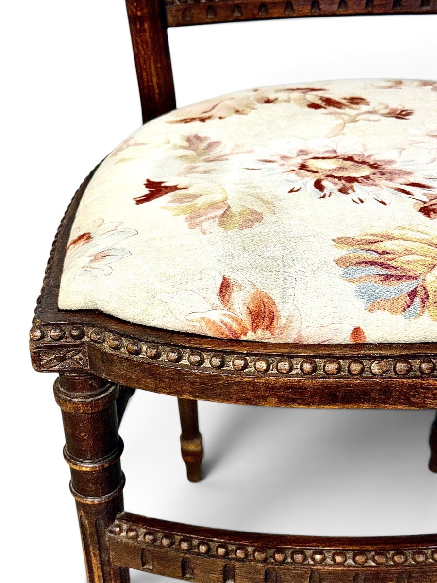 Pair Of French Napoleon III Lyre Back Chairs, Circa 1880-photo-4
