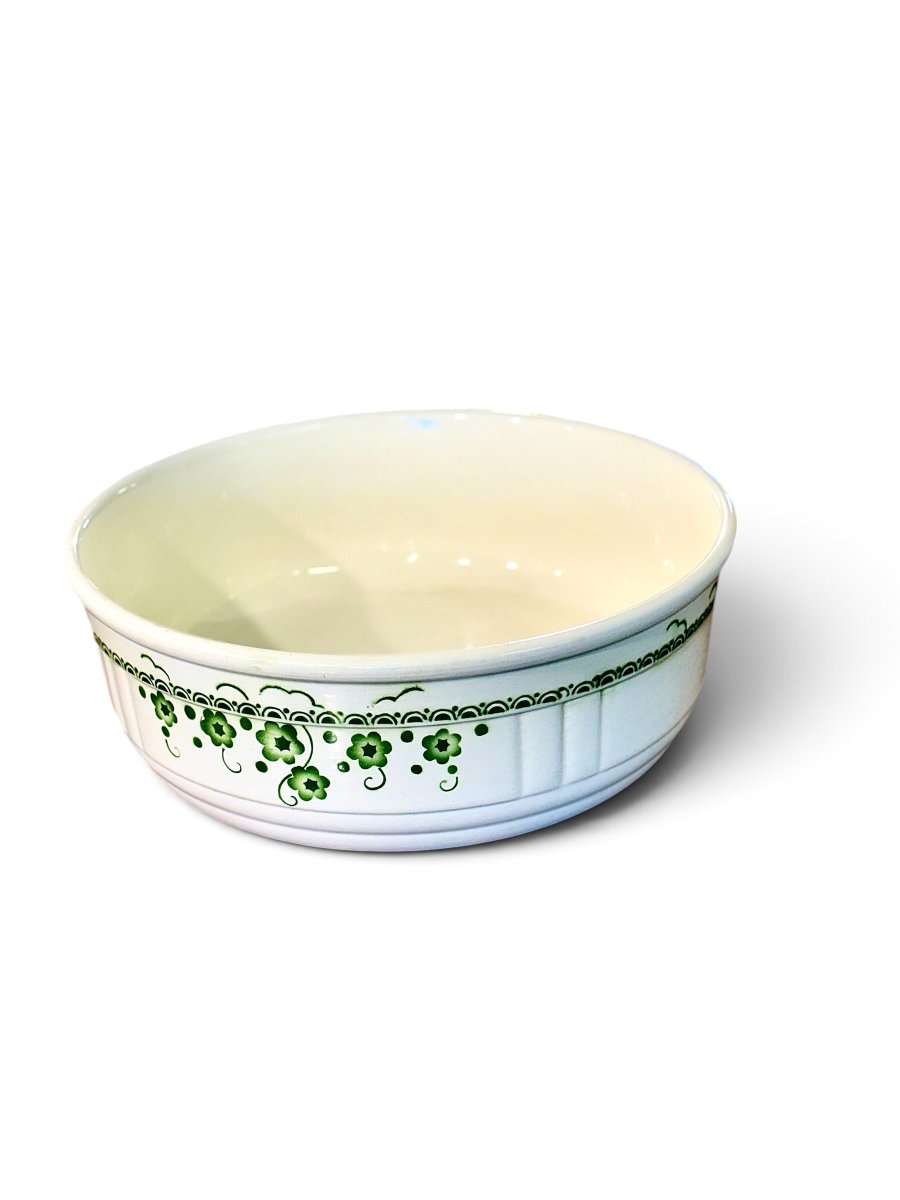 Circa 1930 French Art Deco Period Glazed Ceramic Wash Basin-photo-3