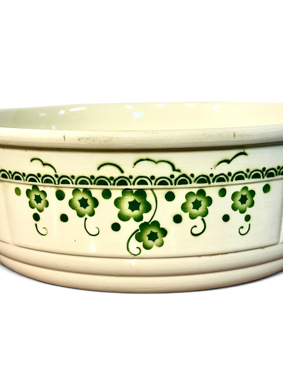 Circa 1930 French Art Deco Period Glazed Ceramic Wash Basin-photo-4