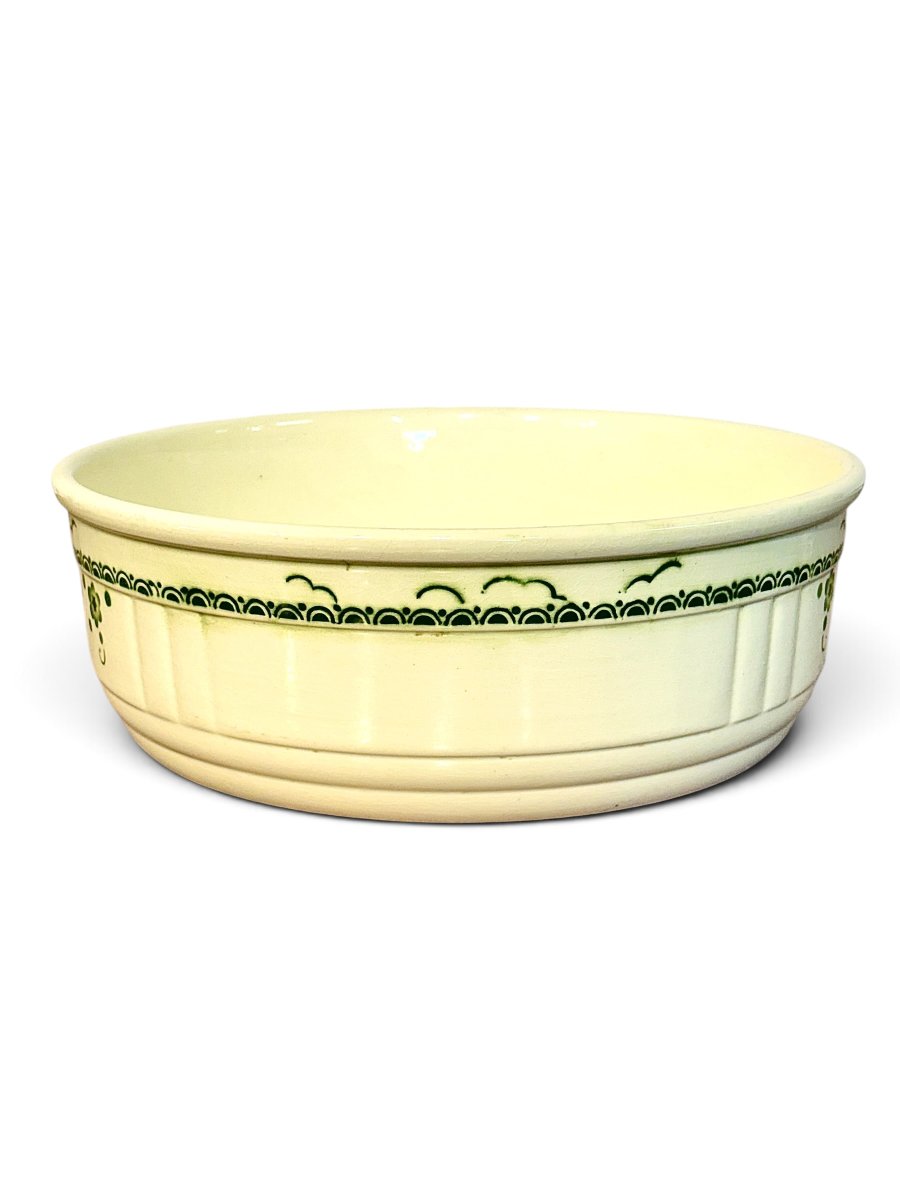 Circa 1930 French Art Deco Period Glazed Ceramic Wash Basin-photo-1