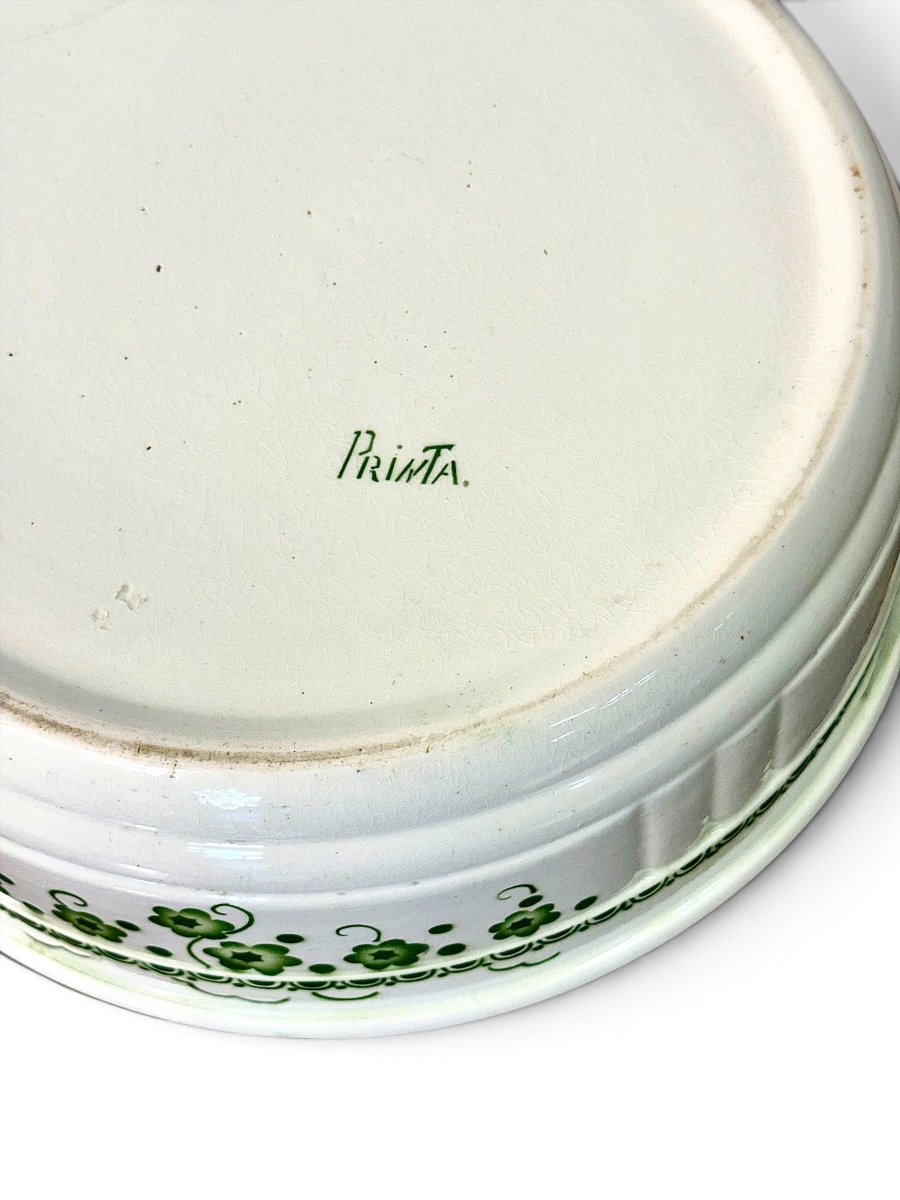 Circa 1930 French Art Deco Period Glazed Ceramic Wash Basin-photo-5