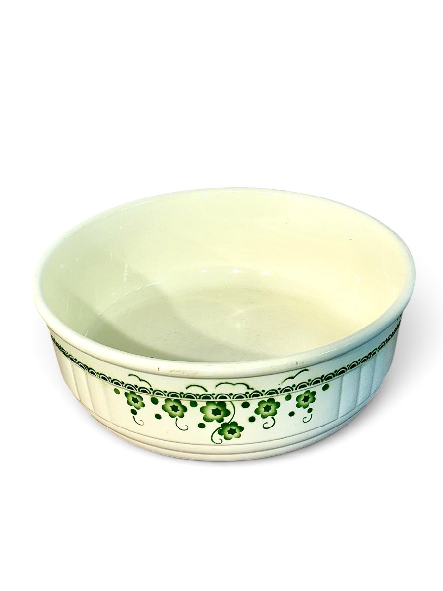 Circa 1930 French Art Deco Period Glazed Ceramic Wash Basin-photo-8