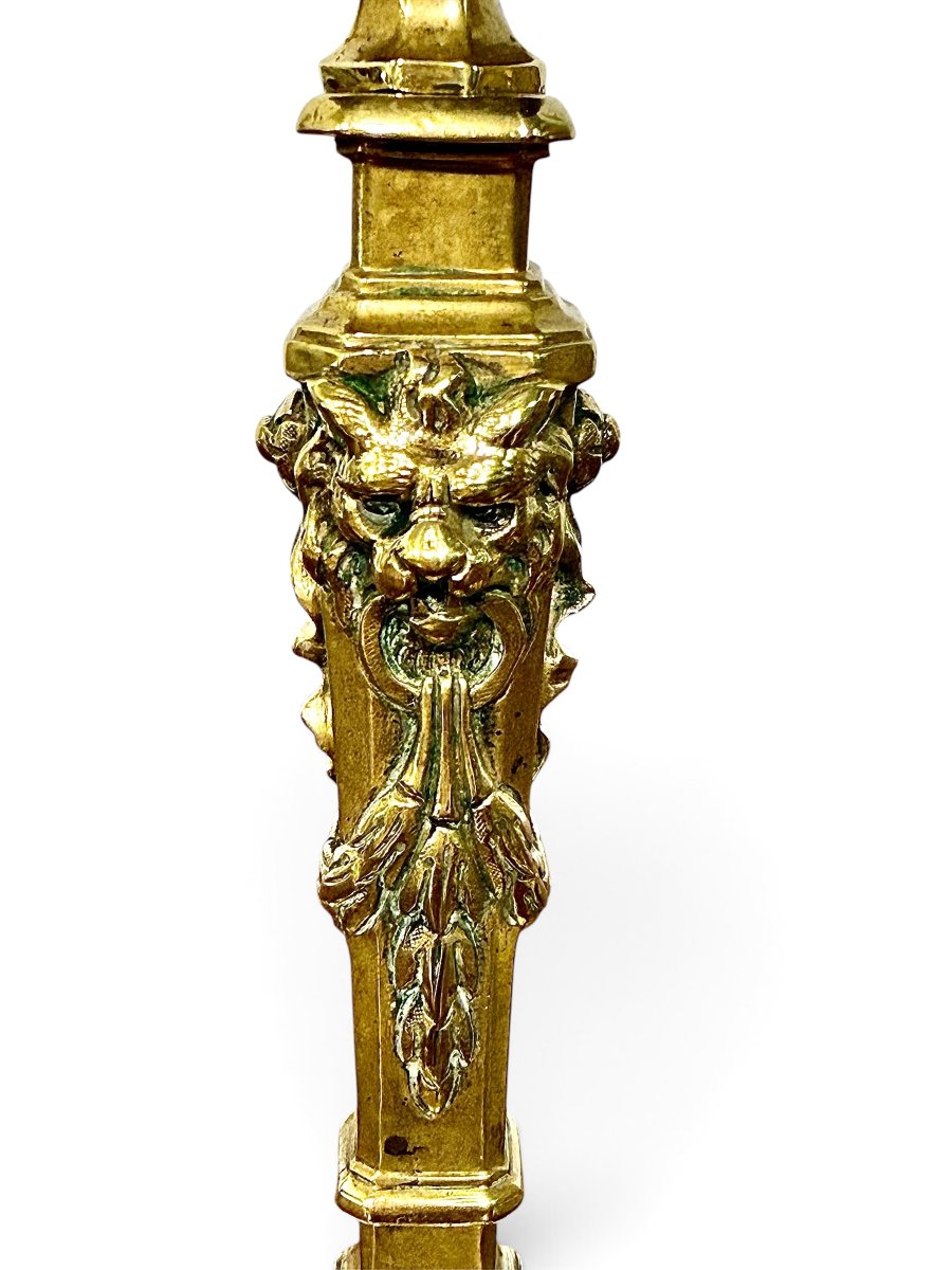 Paire de bougeoirs français en bronze doré du XIXe siècle-photo-4