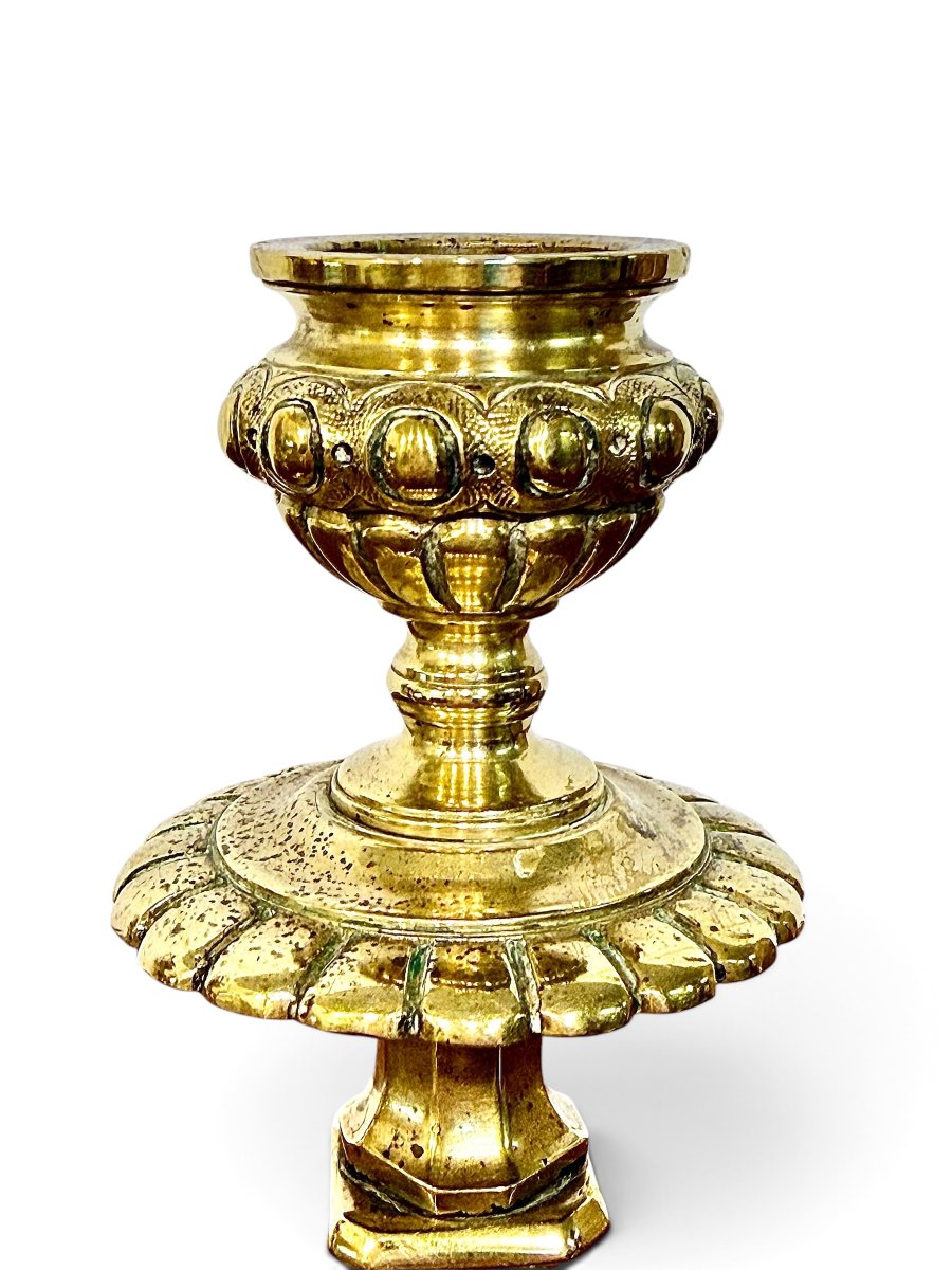 Paire de bougeoirs français en bronze doré du XIXe siècle-photo-7