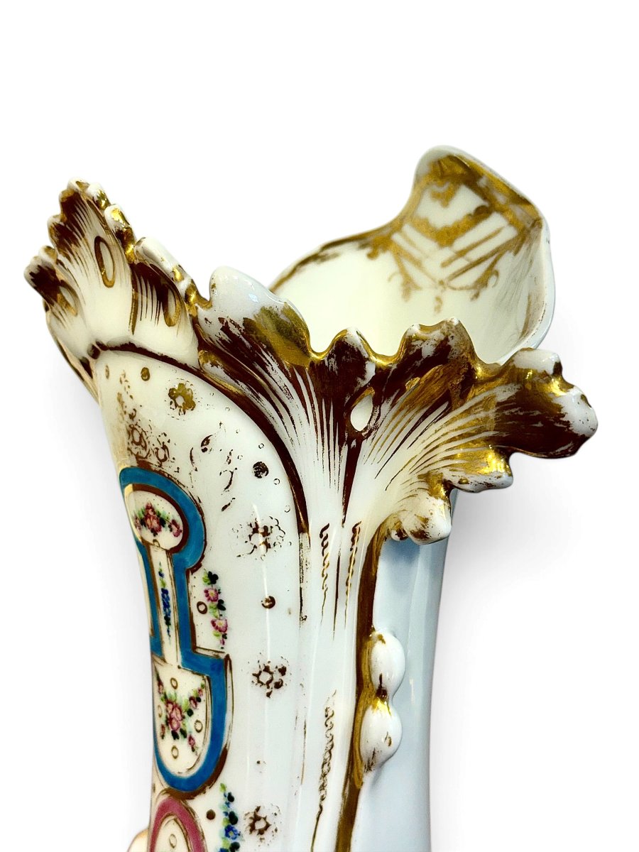 Paire de vases français Napoléon III en porcelaine dorée, XIXe siècle-photo-4