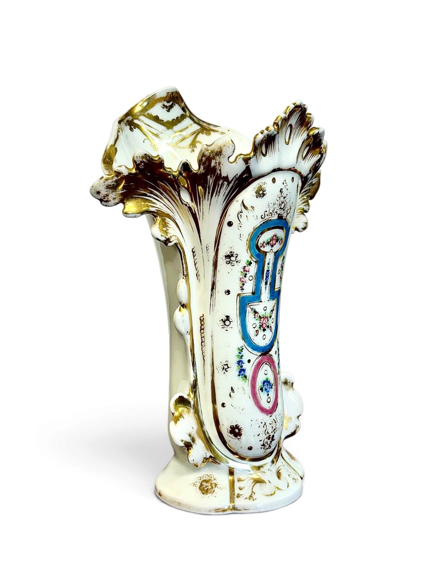 Paire de vases français Napoléon III en porcelaine dorée, XIXe siècle-photo-5