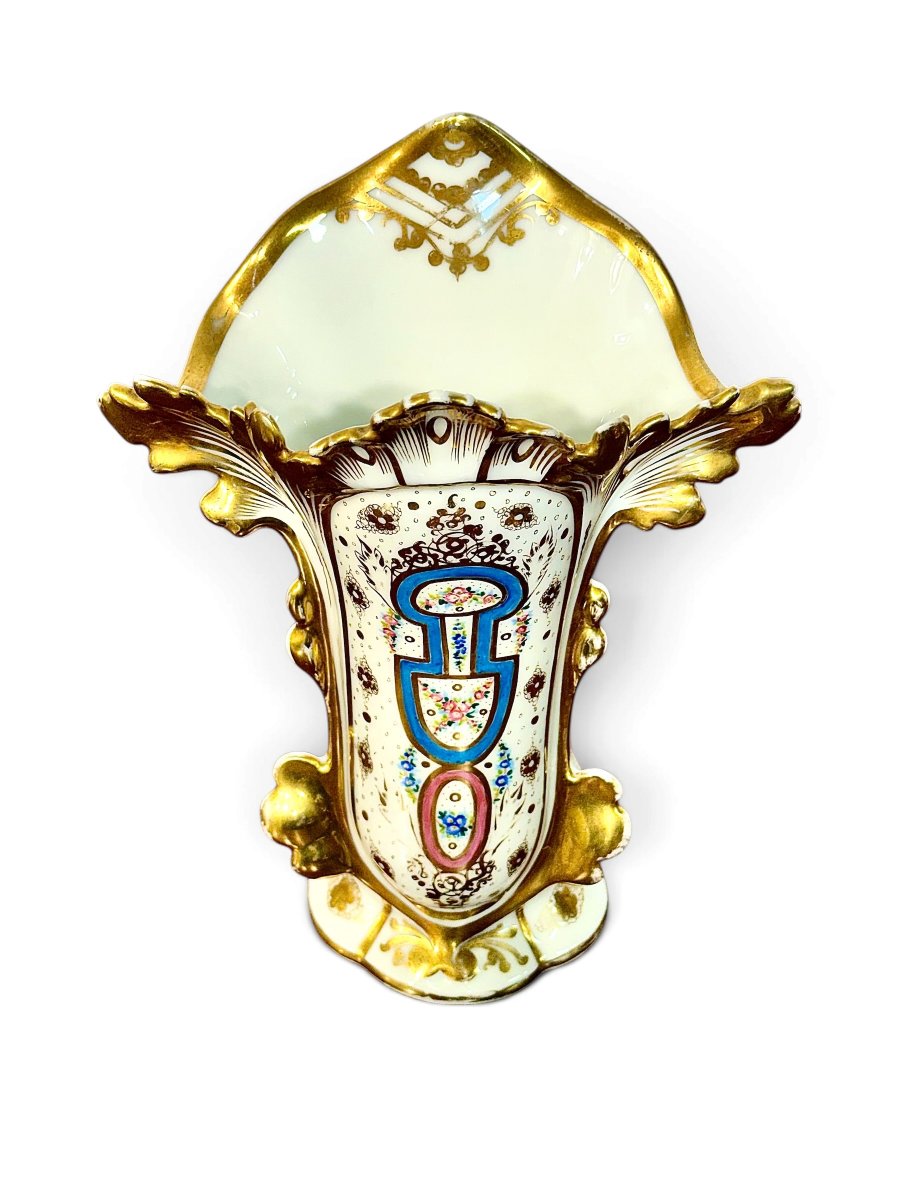 Paire de vases français Napoléon III en porcelaine dorée, XIXe siècle-photo-6