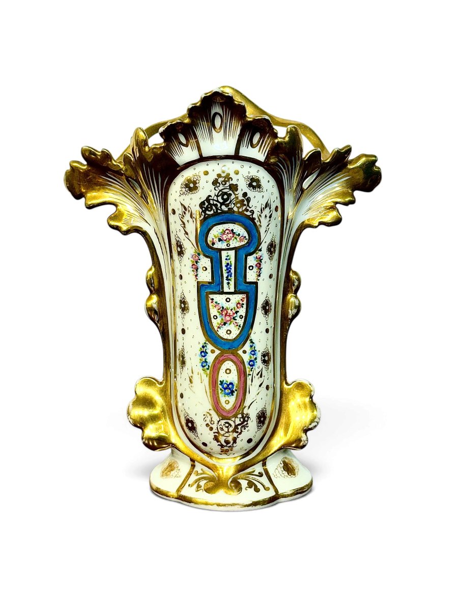 Paire de vases français Napoléon III en porcelaine dorée, XIXe siècle-photo-7
