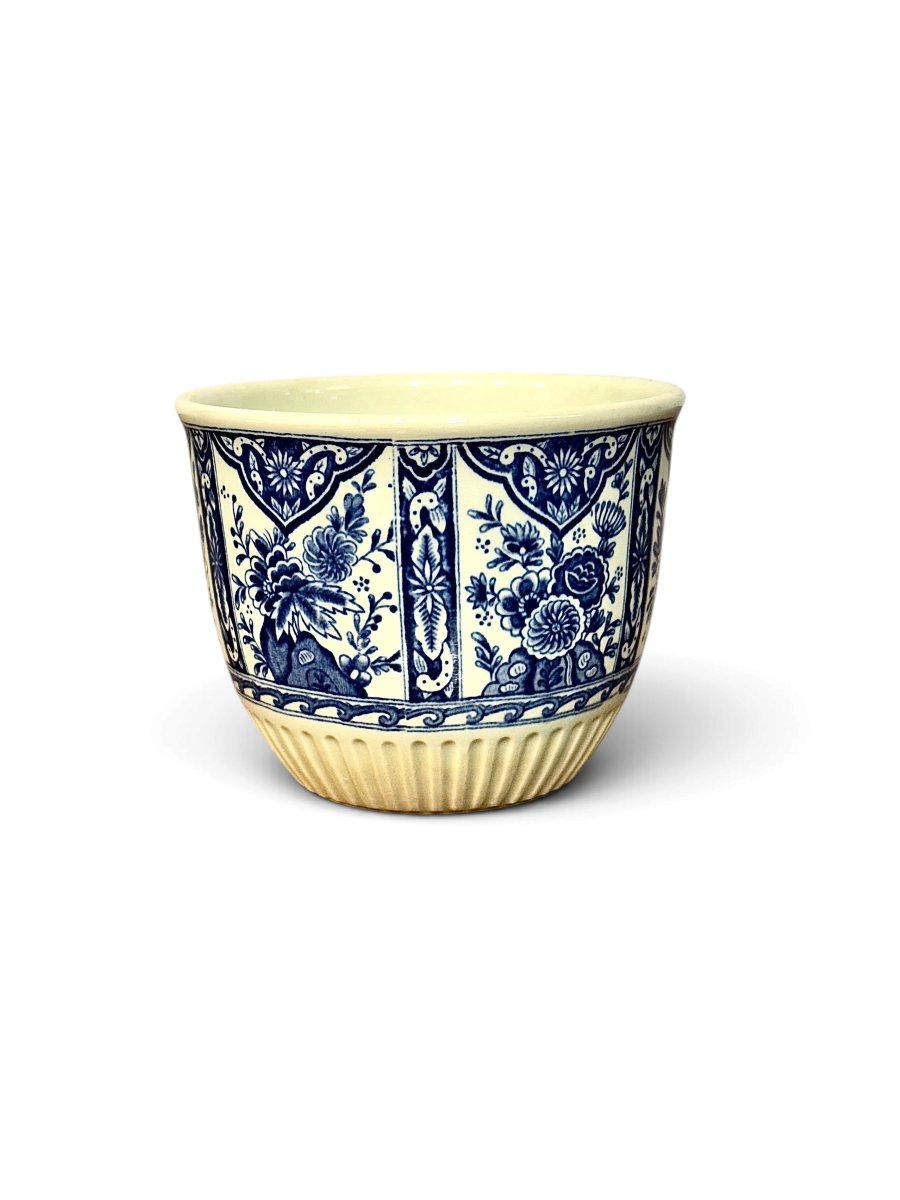 19th Century Petrus Regout Maastricht “delfts” Blue & White Cachepot-photo-1