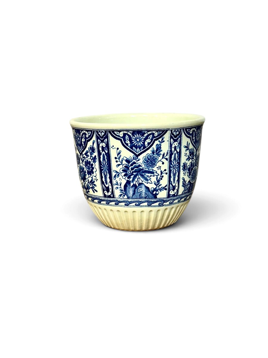 19th Century Petrus Regout Maastricht “delfts” Blue & White Cachepot
